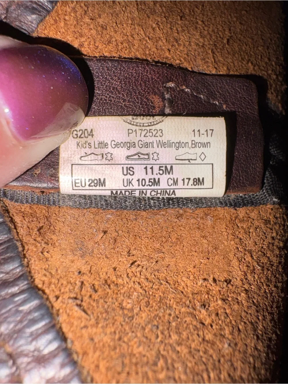Georgia Boot Kids Dark Brown Leather Pull-On Work Boots